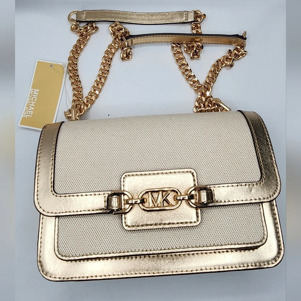 Michael Kors Gold and Canvas Women's Bag - Picture 2 of 10